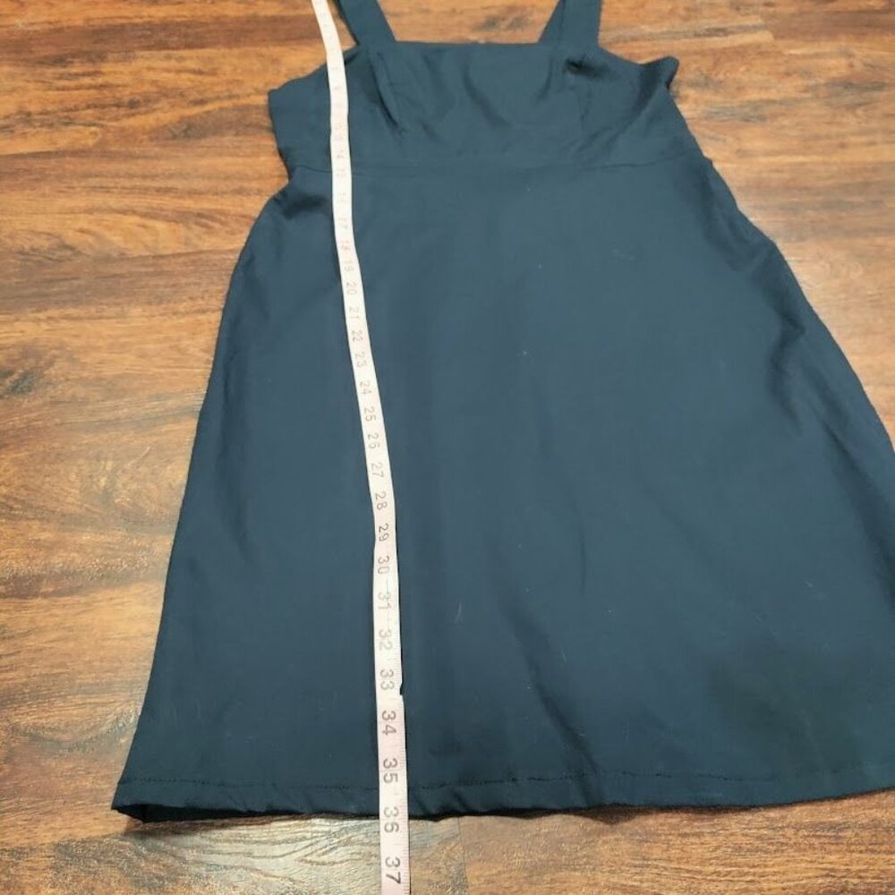 Banana Republic Organic Cotton Prarie Schoolgirl Square Neck Sheath Dress Navy 4 - Picture 11 of 13